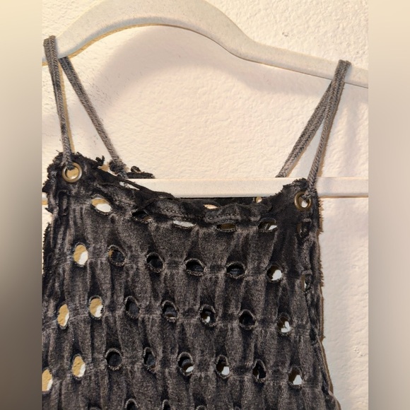We the free women’s black hole distressed tank boho grunge beach PS festival - Picture 4 of 9